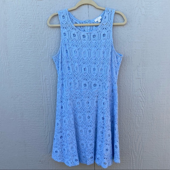 Light Blue Charming Charlie Lace Skater Dress - Picture 1 of 4